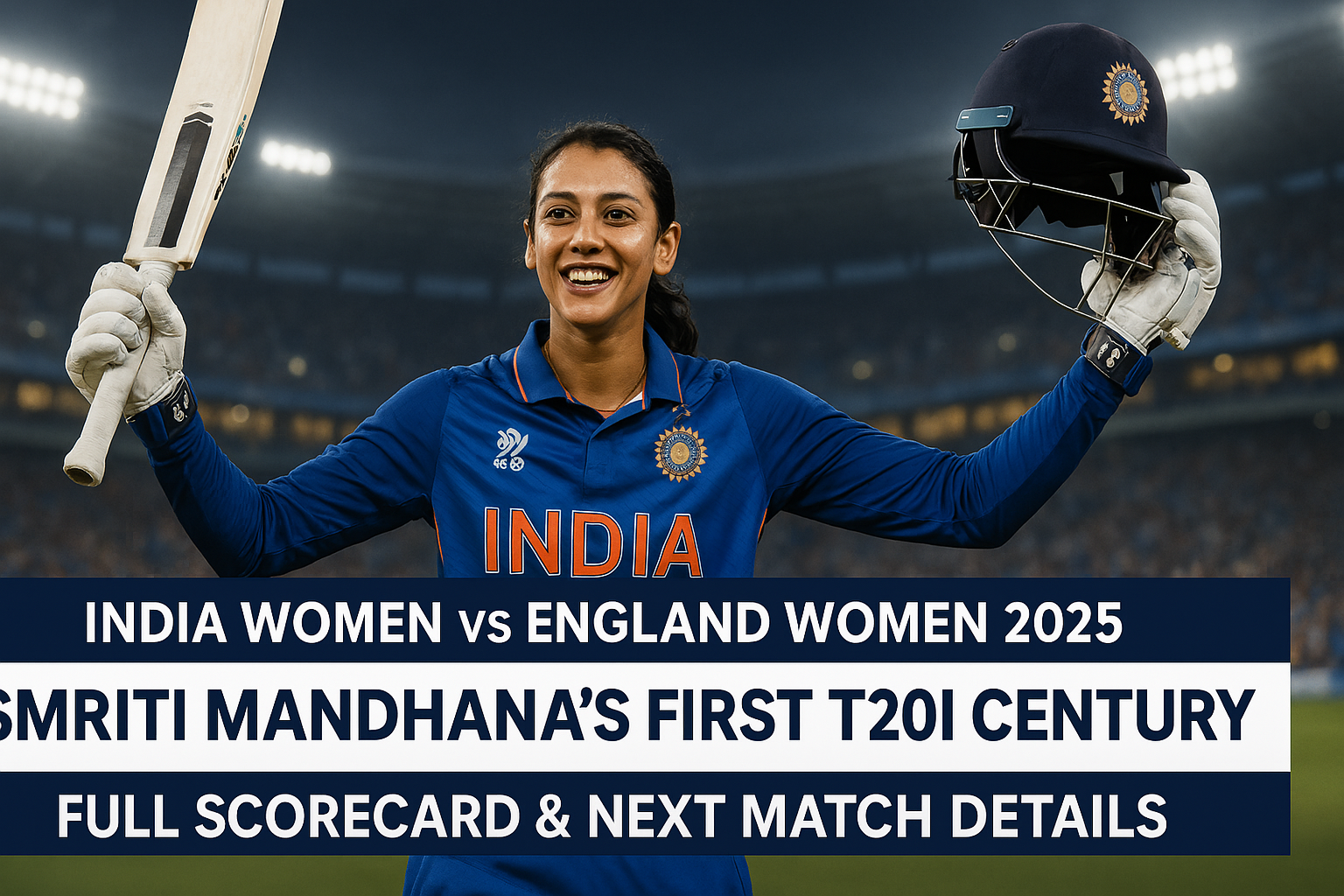 allahabad university India Women vs England Women 2025 T20I match highlights with Smriti Mandhana’s century