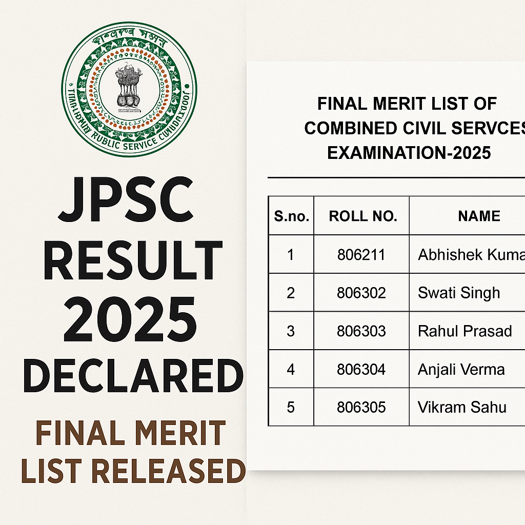 Sundar Pichai JPSC Result 2025 final civil services merit list topper details