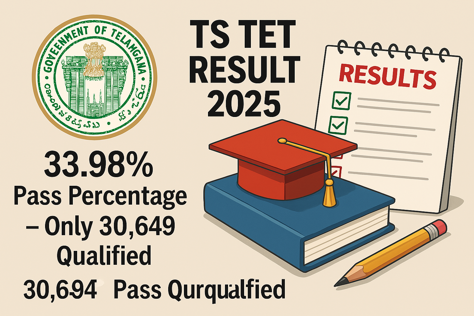 Sundar Pichai TS TET 2025 result pass percentage candidates qualified