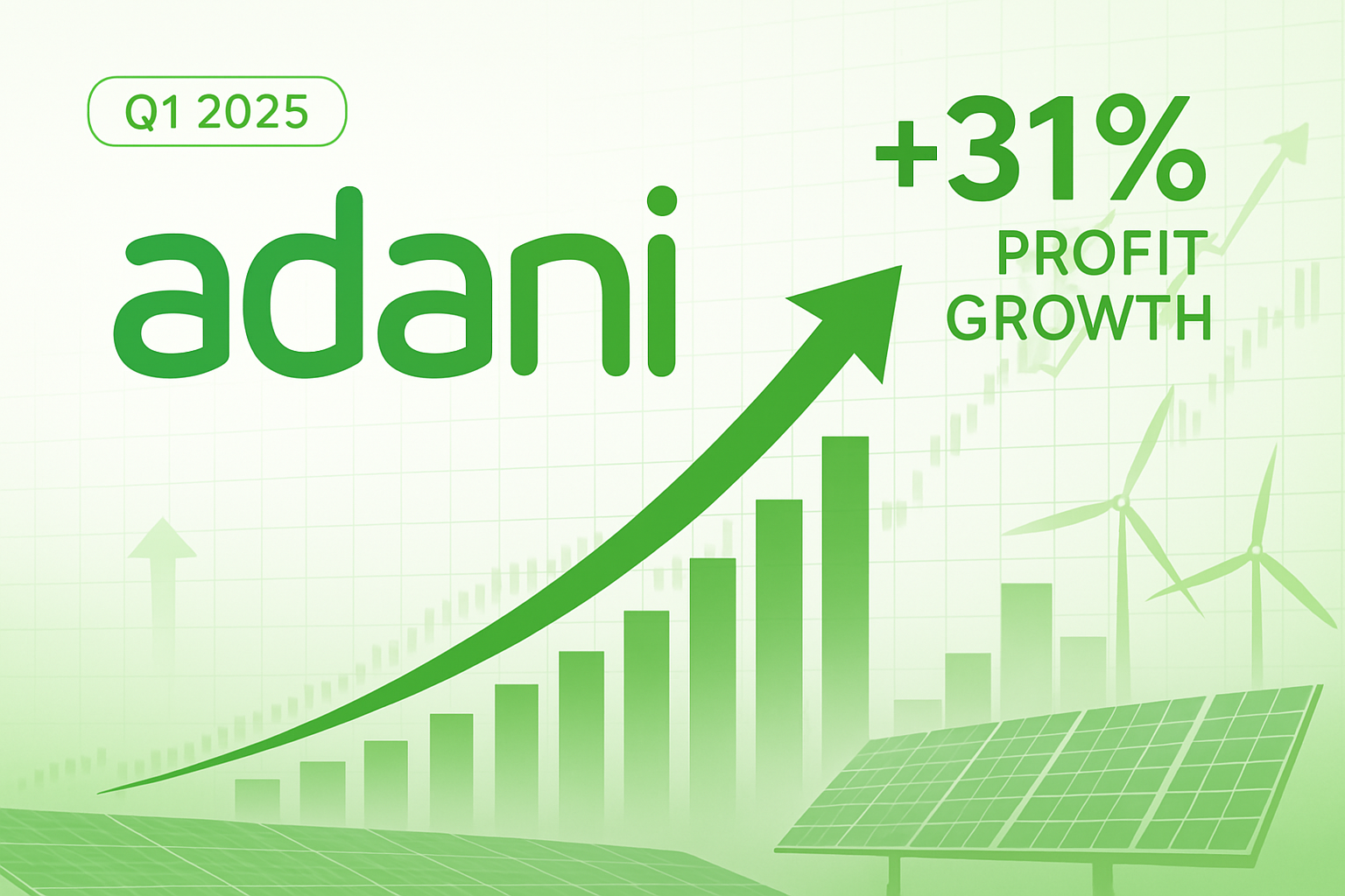 Houston Dynamo Adani Green Energy share price chart with Q1 financial highlights