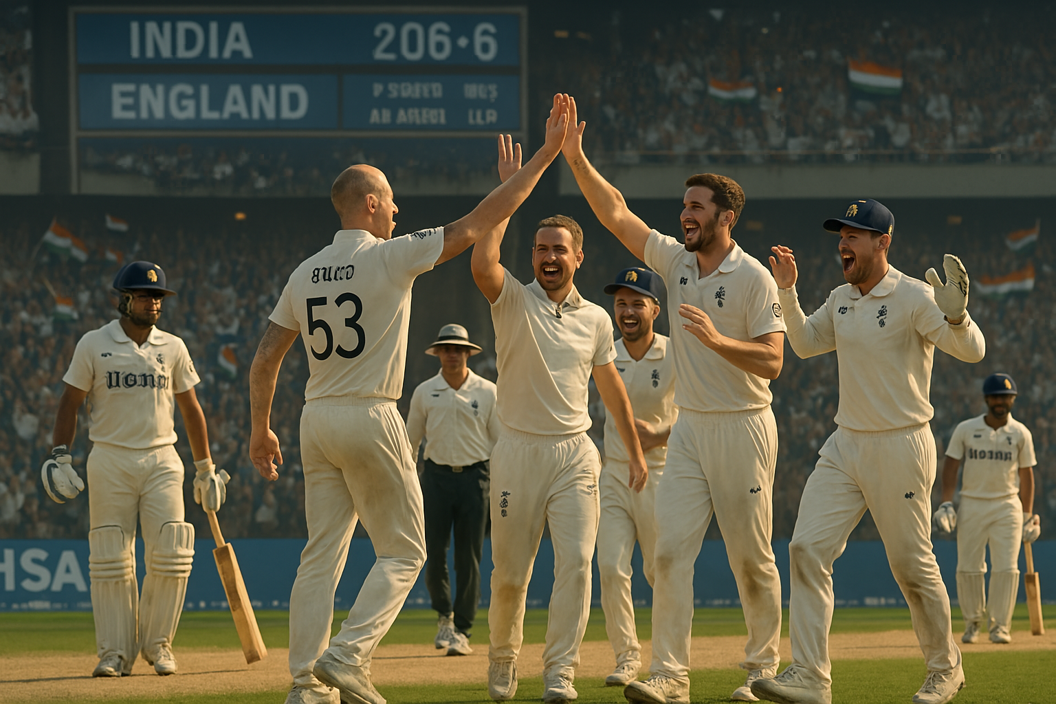 singapore India vs England Old Trafford Test – Jadeja and Sundar celebrating unbeaten centuries