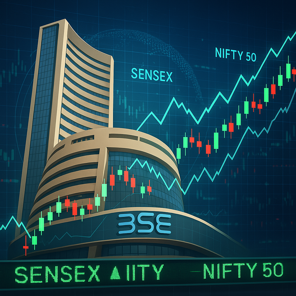 singapore Stock market chart showing Sensex, Nifty 50, and India VIX trends for July 28, 2025.