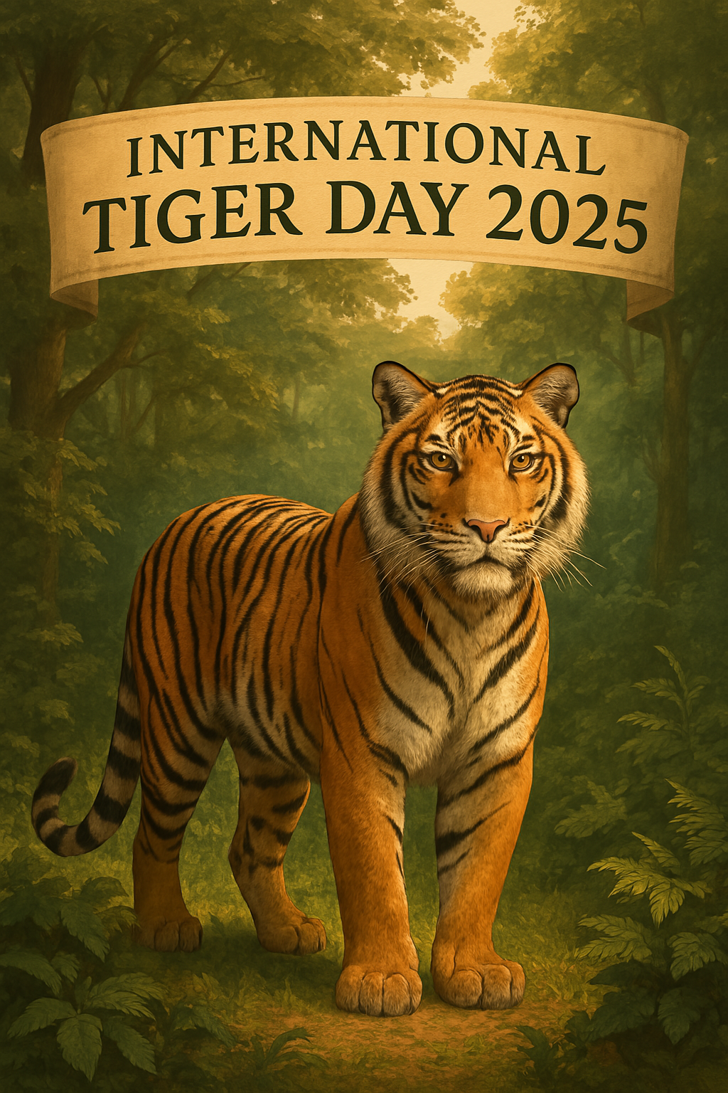 Sundar Pichai International Tiger Day 2025 – Tigers in Indian Forest with conservation message