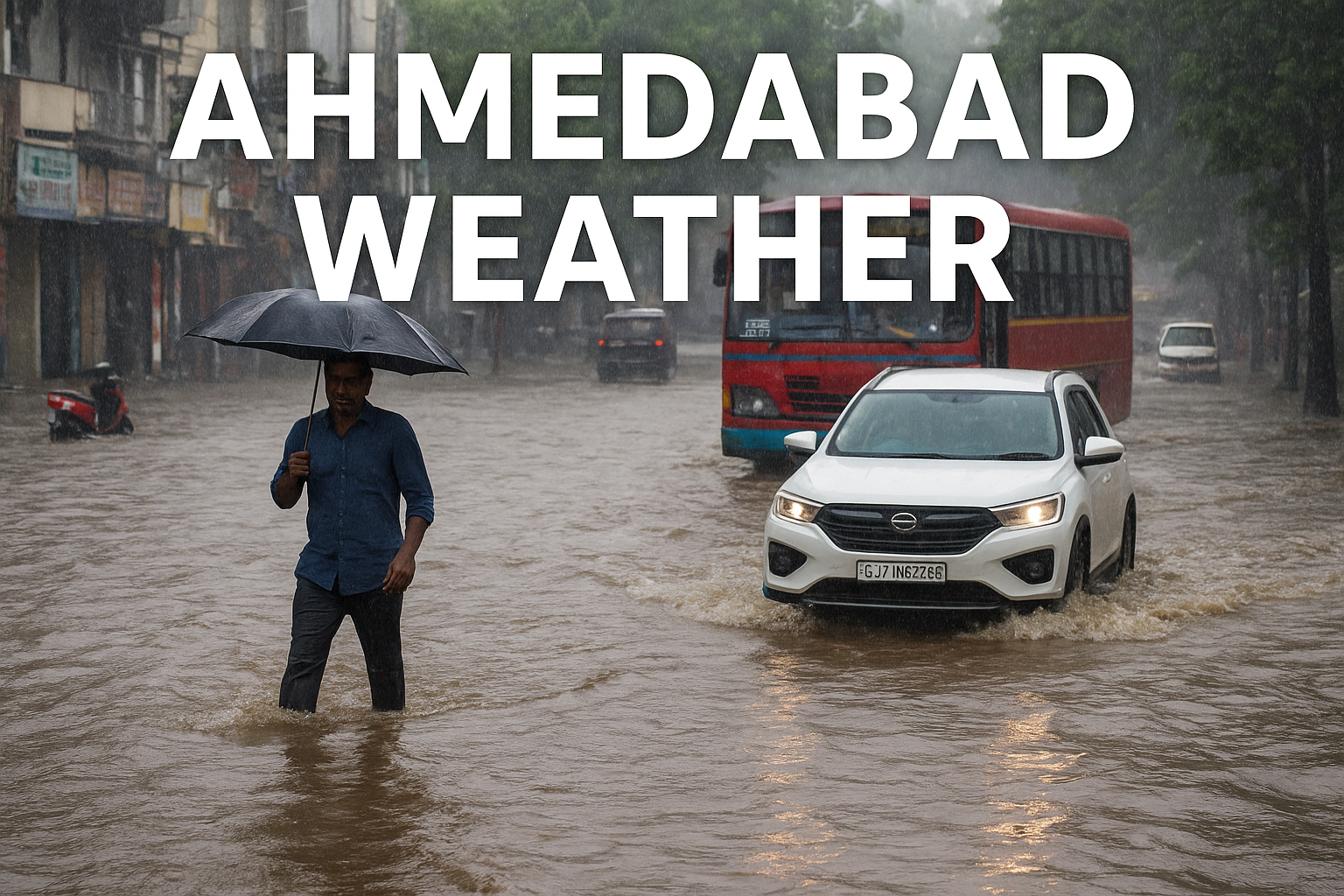 Asia Ahmedabad weather update with heavy rains and urban flooding