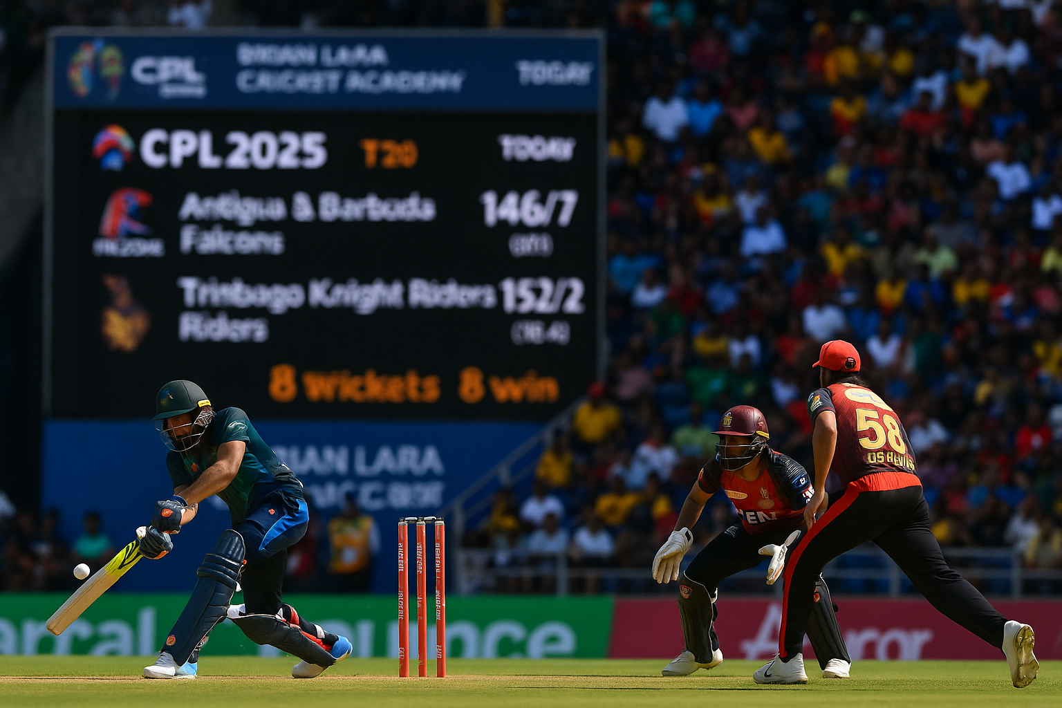 Asia Antigua & Barbuda Falcons vs Trinbago Knight Riders CPL 2025 match highlights