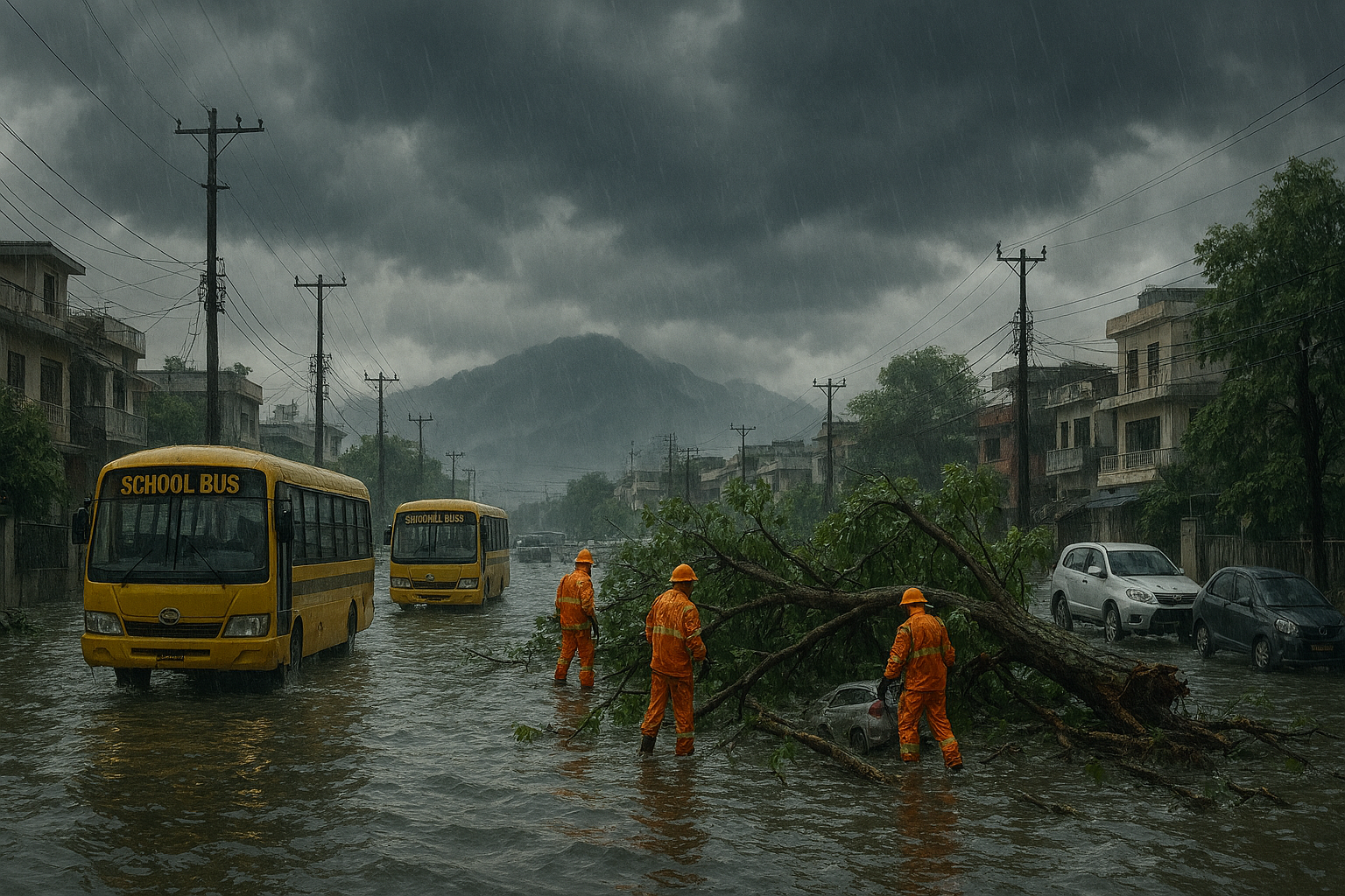 income tax Flooded roads and landslides in Dehradun after heavy rainfall in August 2025