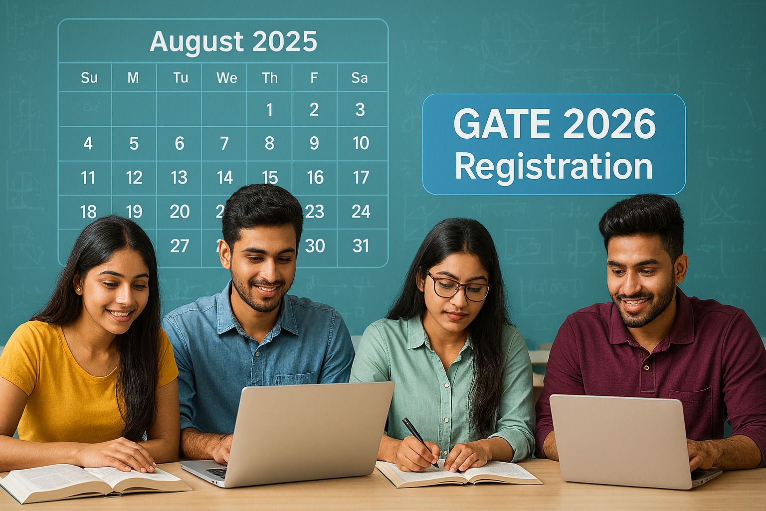 income tax Students preparing for GATE 2026 with books and laptops