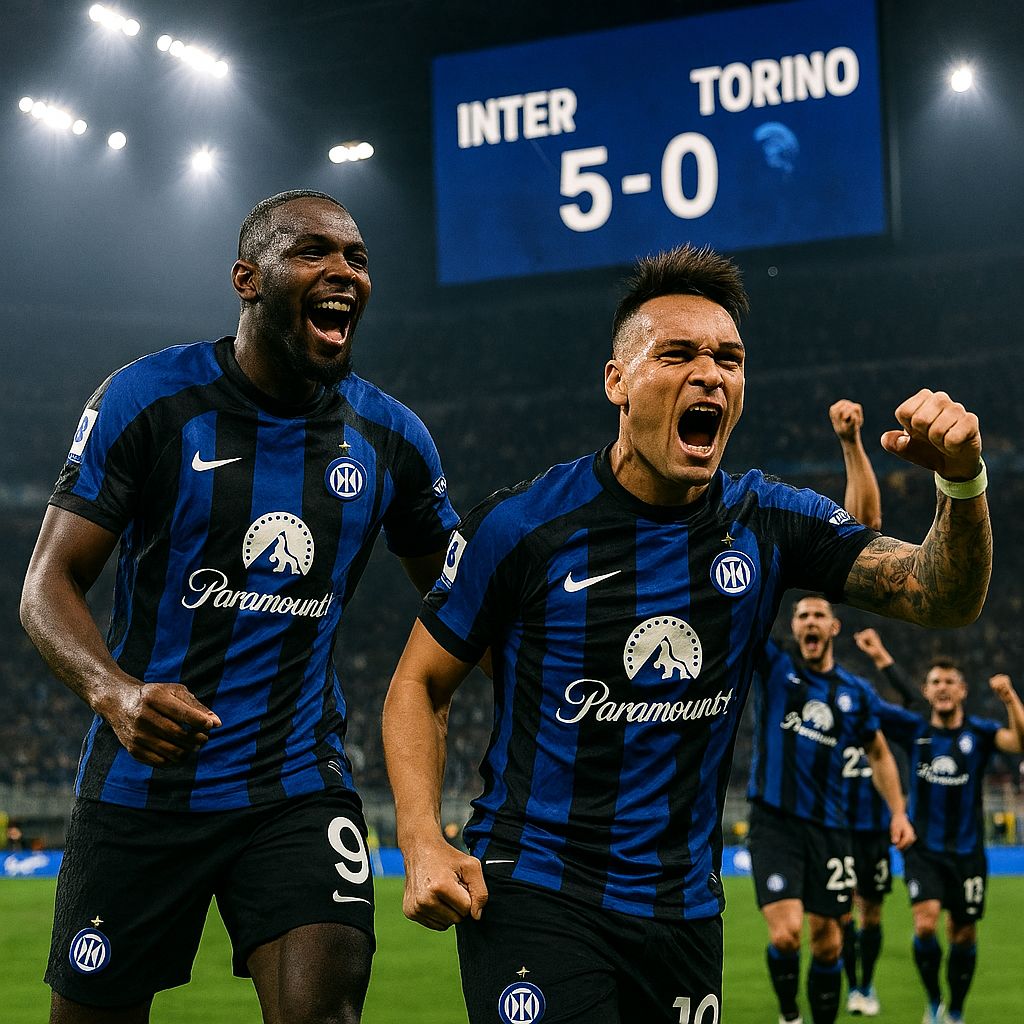 Asia Inter vs Torino Serie A match scoreboard Inter Milan 5-0 Torino