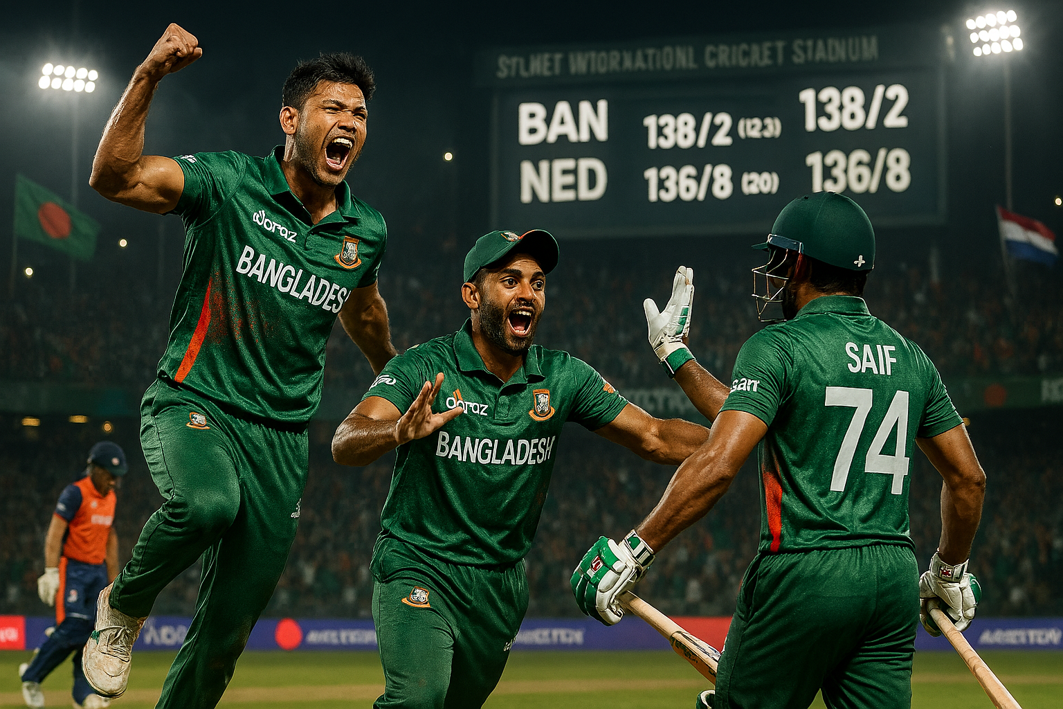 Asia Netherlands vs Bangladesh cricket match scoreboard and highlights