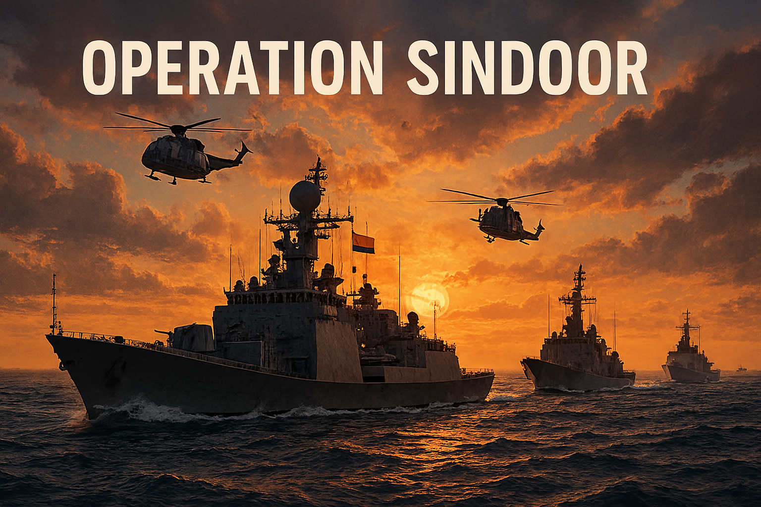 Asia Indian Navy ships and fleet during Operation Sindoor demonstrating strategic readiness
