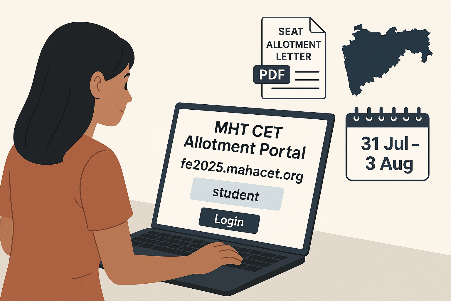 Allahabad University “MHT CET CAP Round 1 Seat Allotment 2025 result portal screenshot”