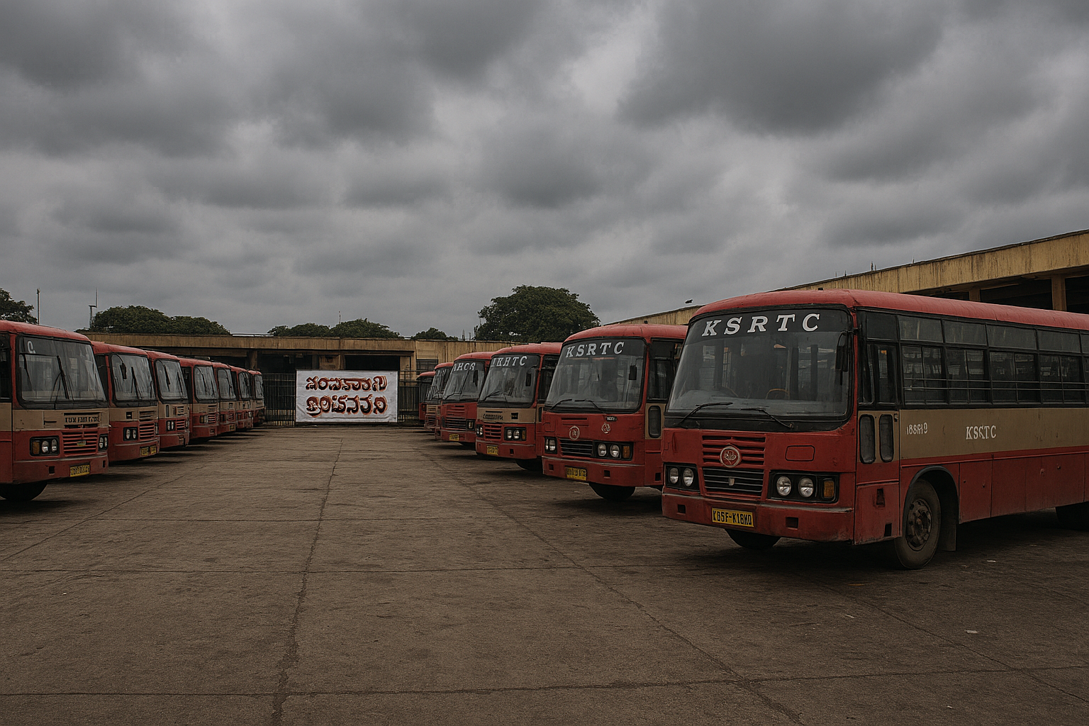 income tax KSRTC buses halted during Karnataka transport strike in August 2025