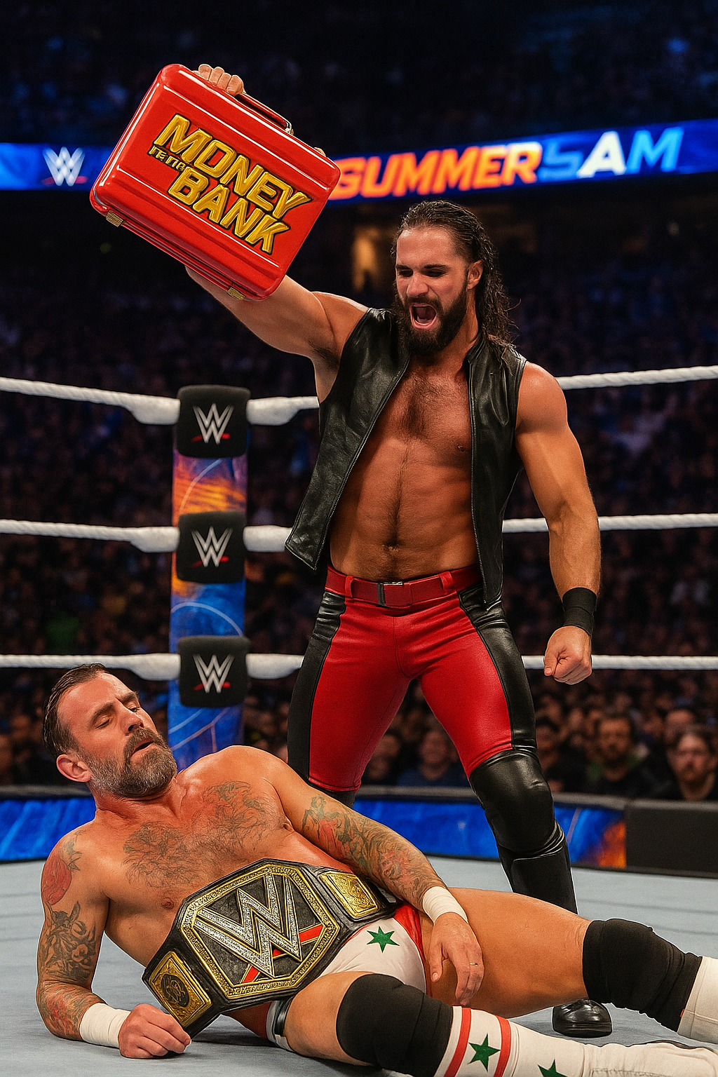 singapore WWE SummerSlam 2025 Night 1 - Seth Rollins Cashes in on CM Punk