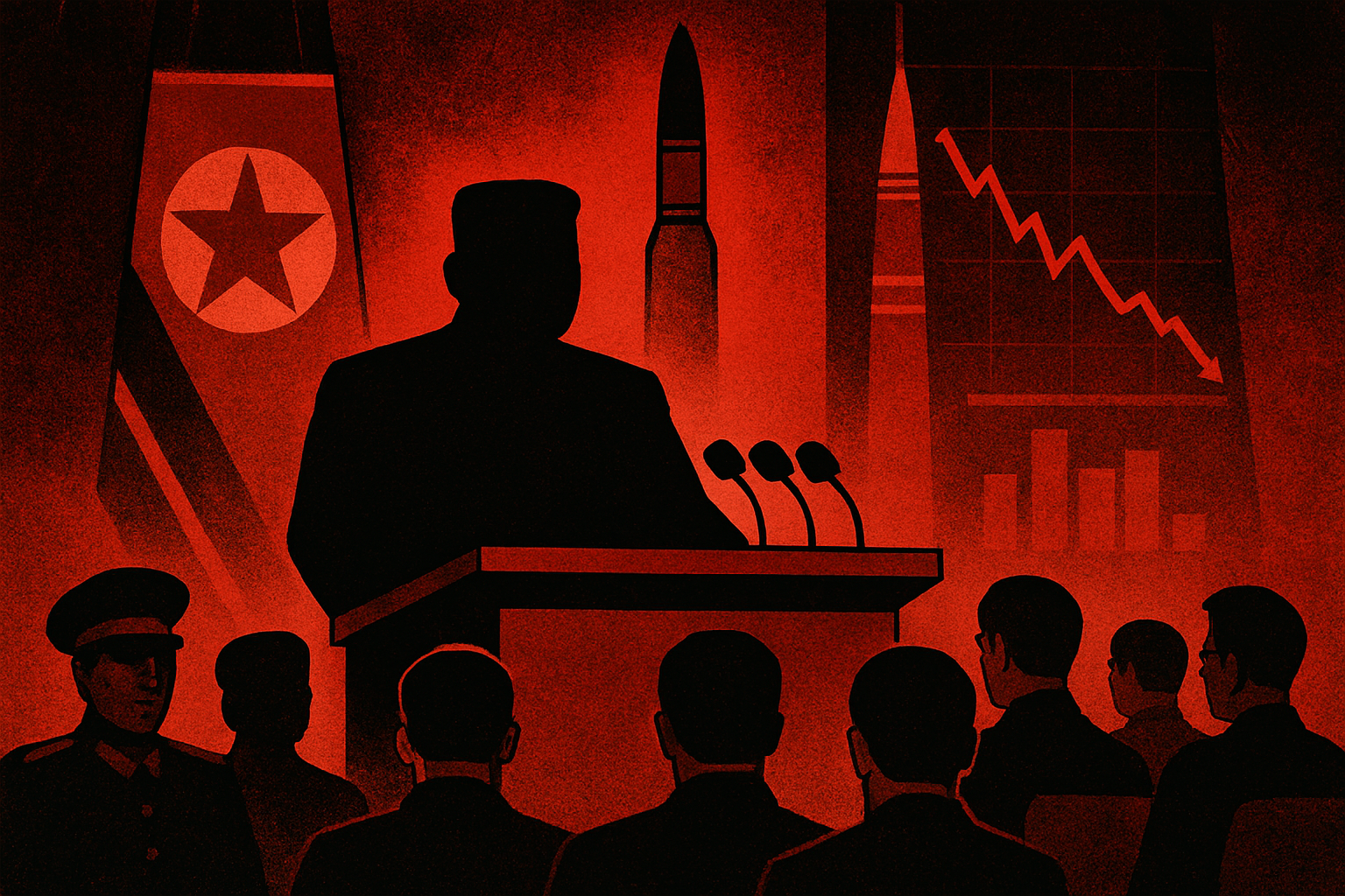 Asia Kim Jong Un addressing officials at a military and political meeting