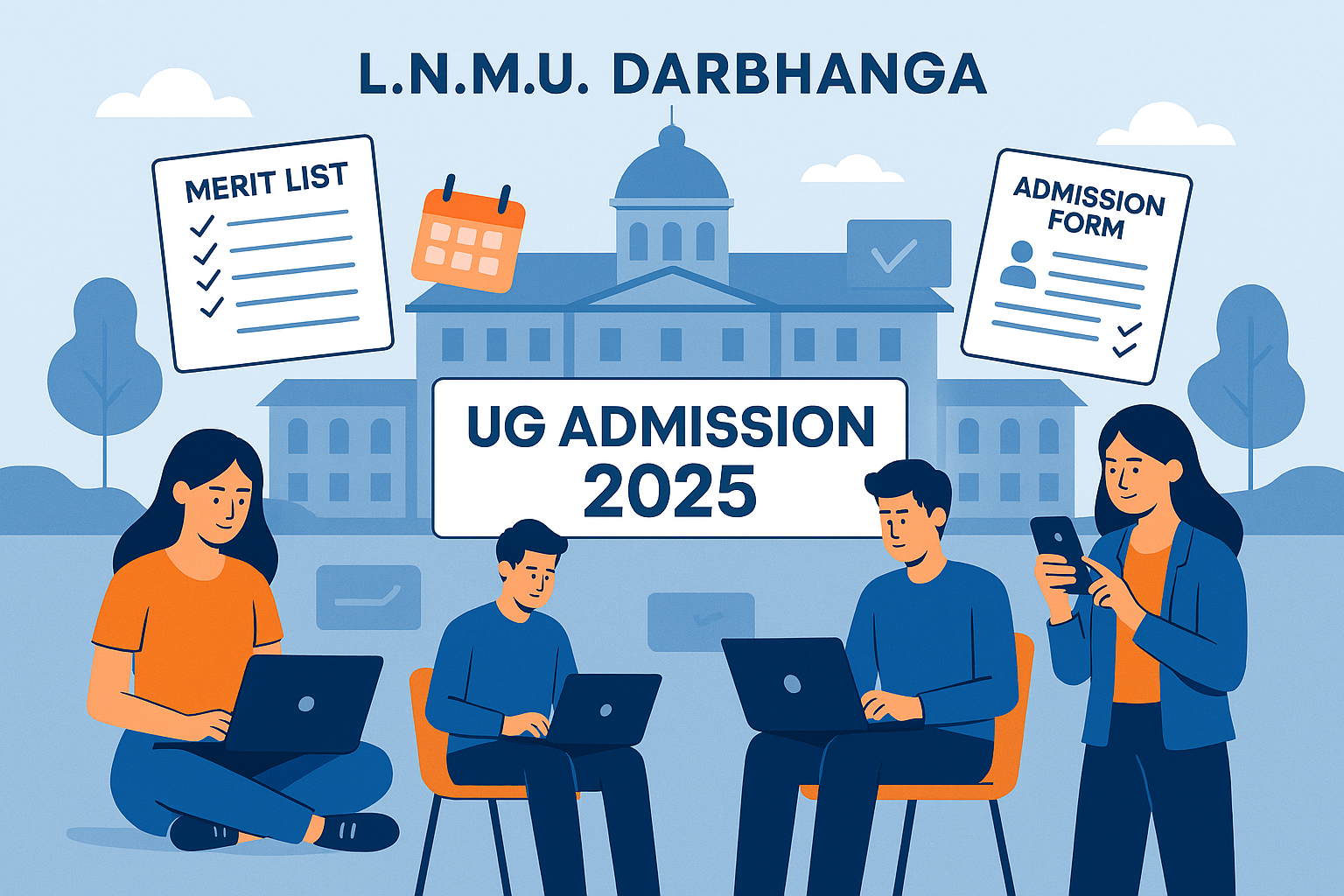 Asia Students applying for LNMU UG Admission 2025 registration at computer labs or online portal