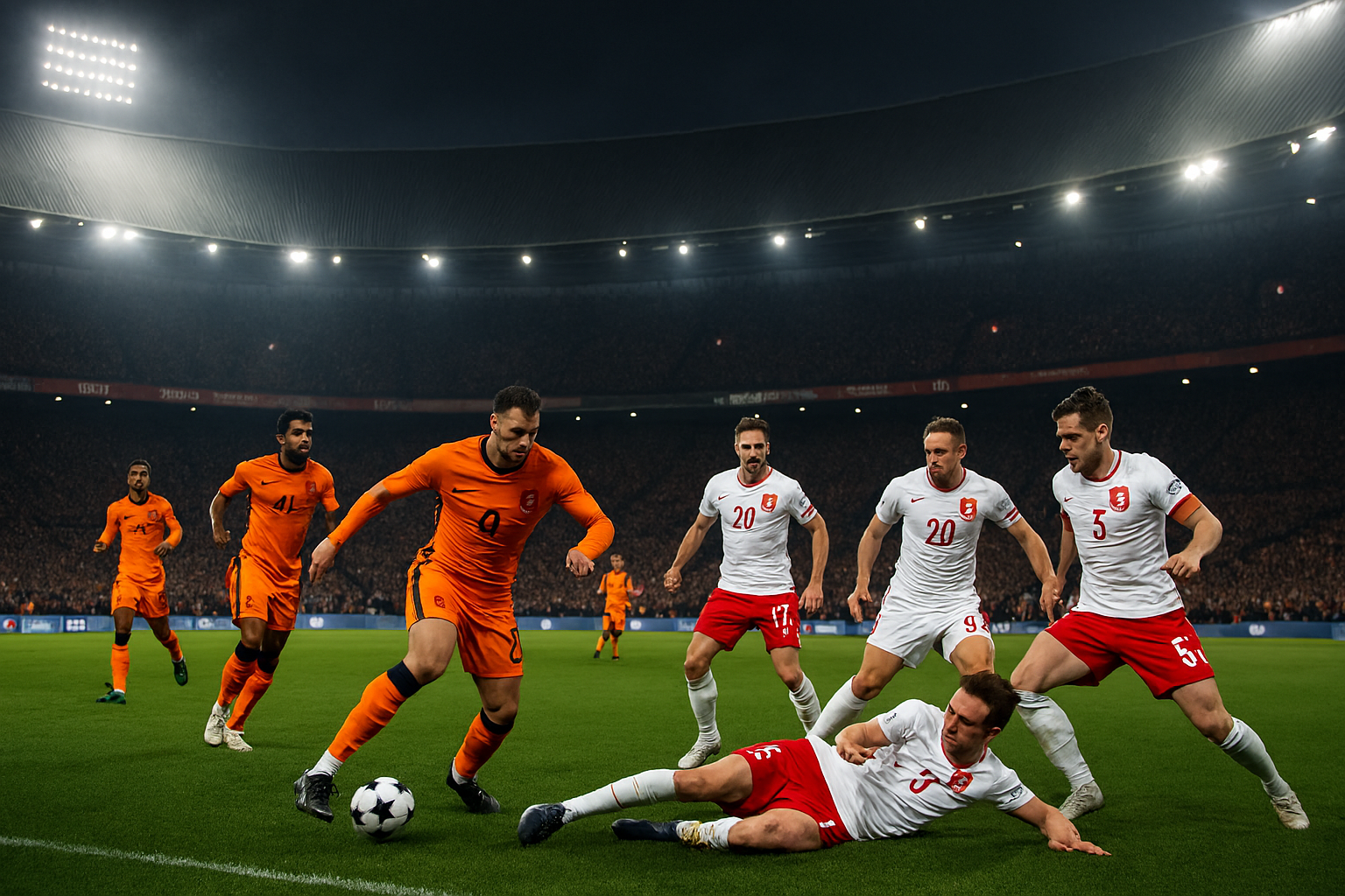 Asia Netherlands vs Poland World Cup Qualifiers action at Stadion Feijenoord