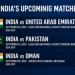 Asia India cricket team players in action during Asia Cup 2025