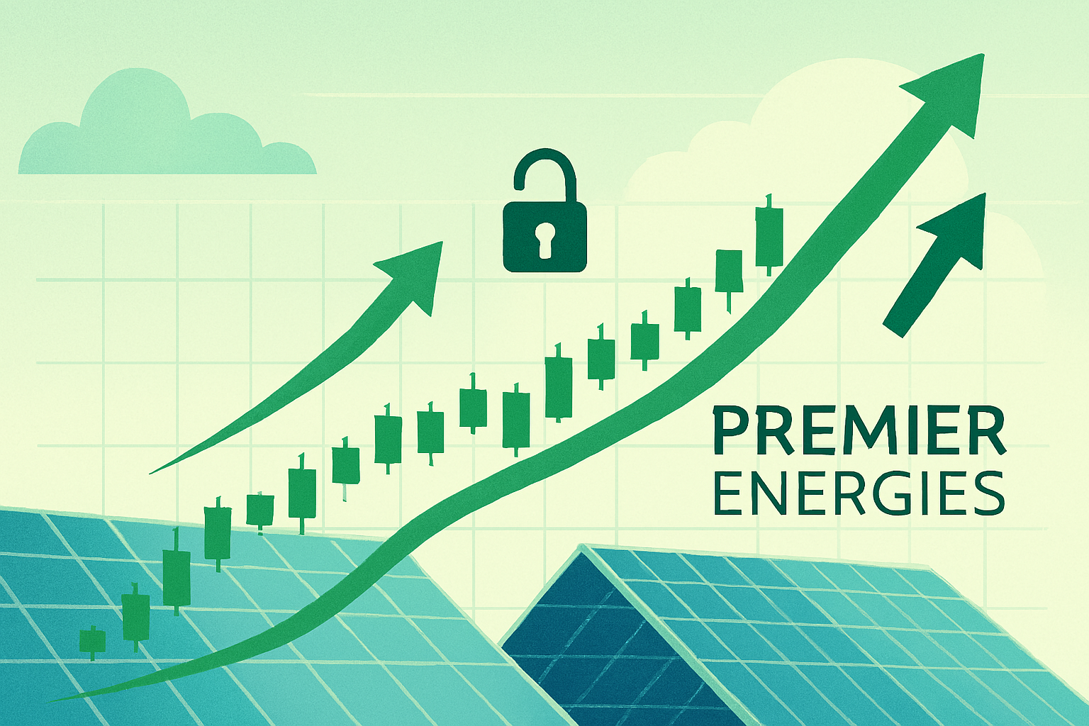 Asia Premier Energies share price chart rising amid unlocking event and solar sector growth