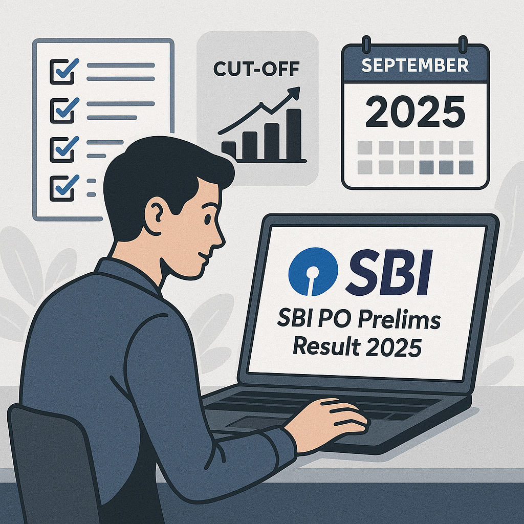 Asia SBI PO Prelims Result 2025 date and scorecard displayed on official website screen